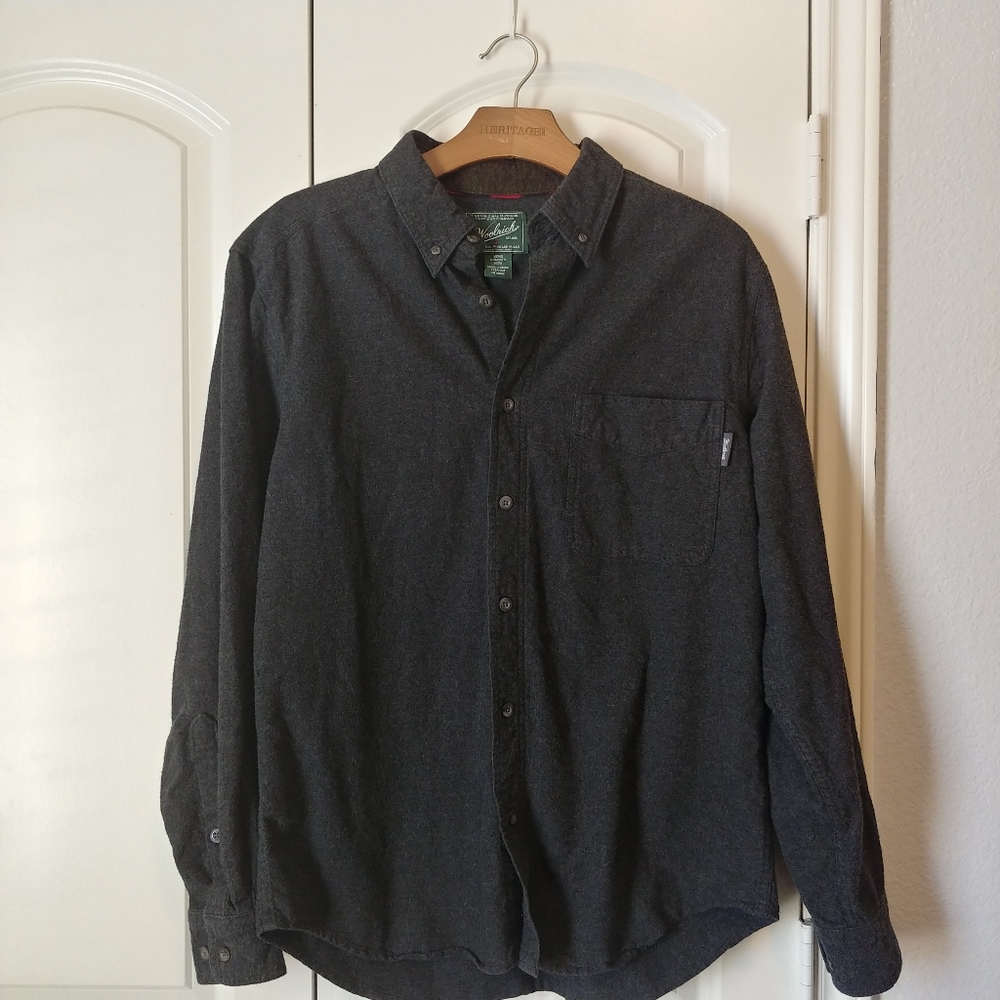 Men's Grey 100% Cotton Woolrich Longsleeve